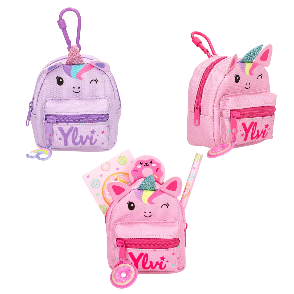 Ylvi Stationary Backpack Keychain - Unicorn