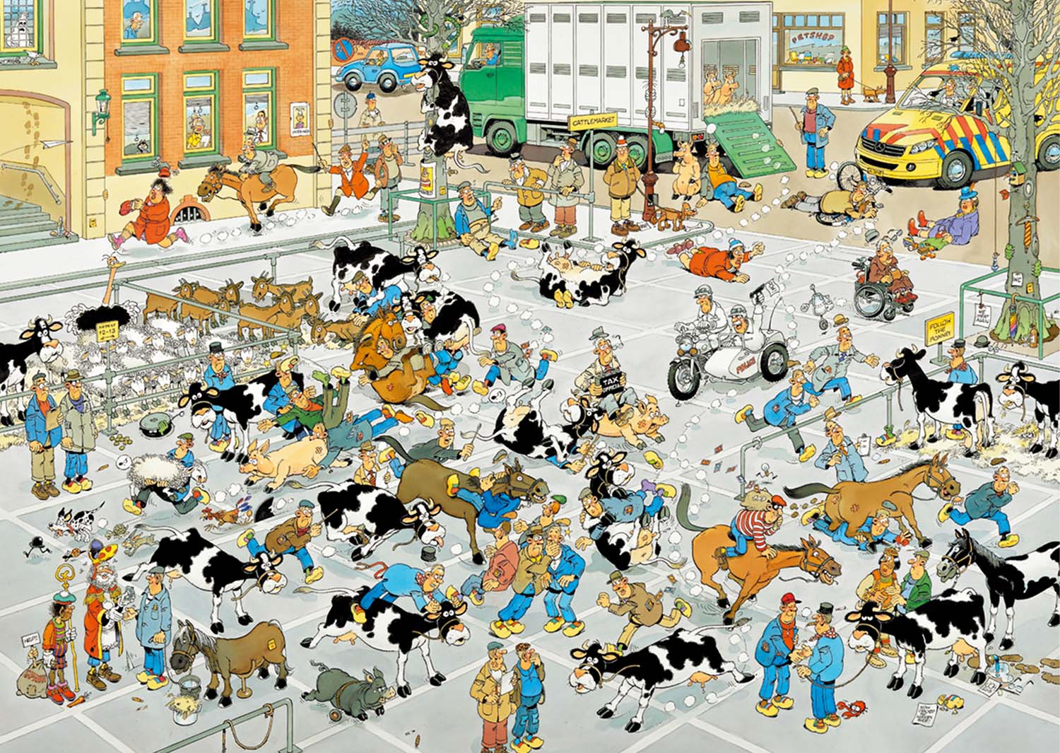 Jan Van Haasteren Cattle Market Jigsaw Puzzle