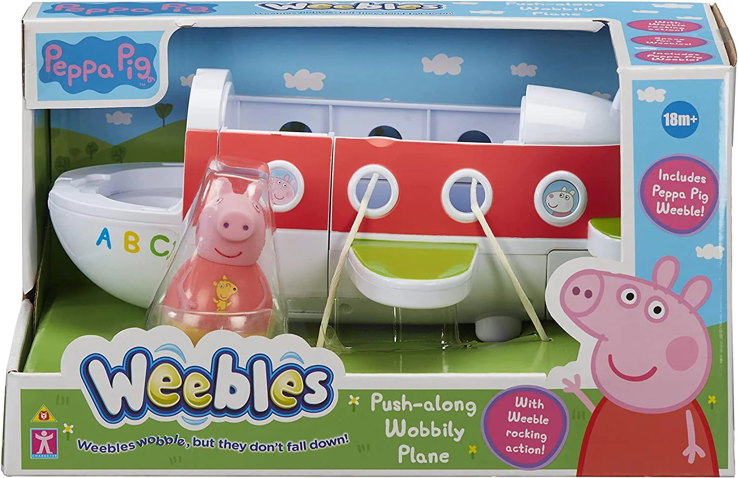 Peppa Weebles Push Along Wobbily Plane