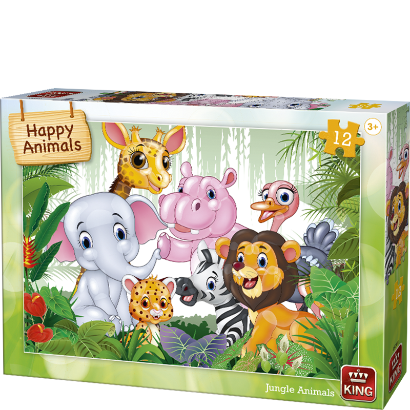 King 12 Piece Puzzle Jungle Animals