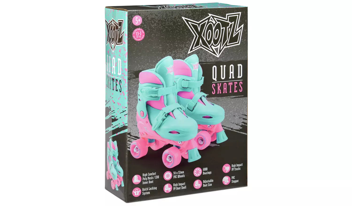 Xootz Quad Skates Pink 13-3 (32-35)