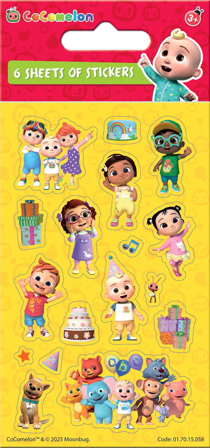 CoComelon 6 Sheet Sticker Pack
