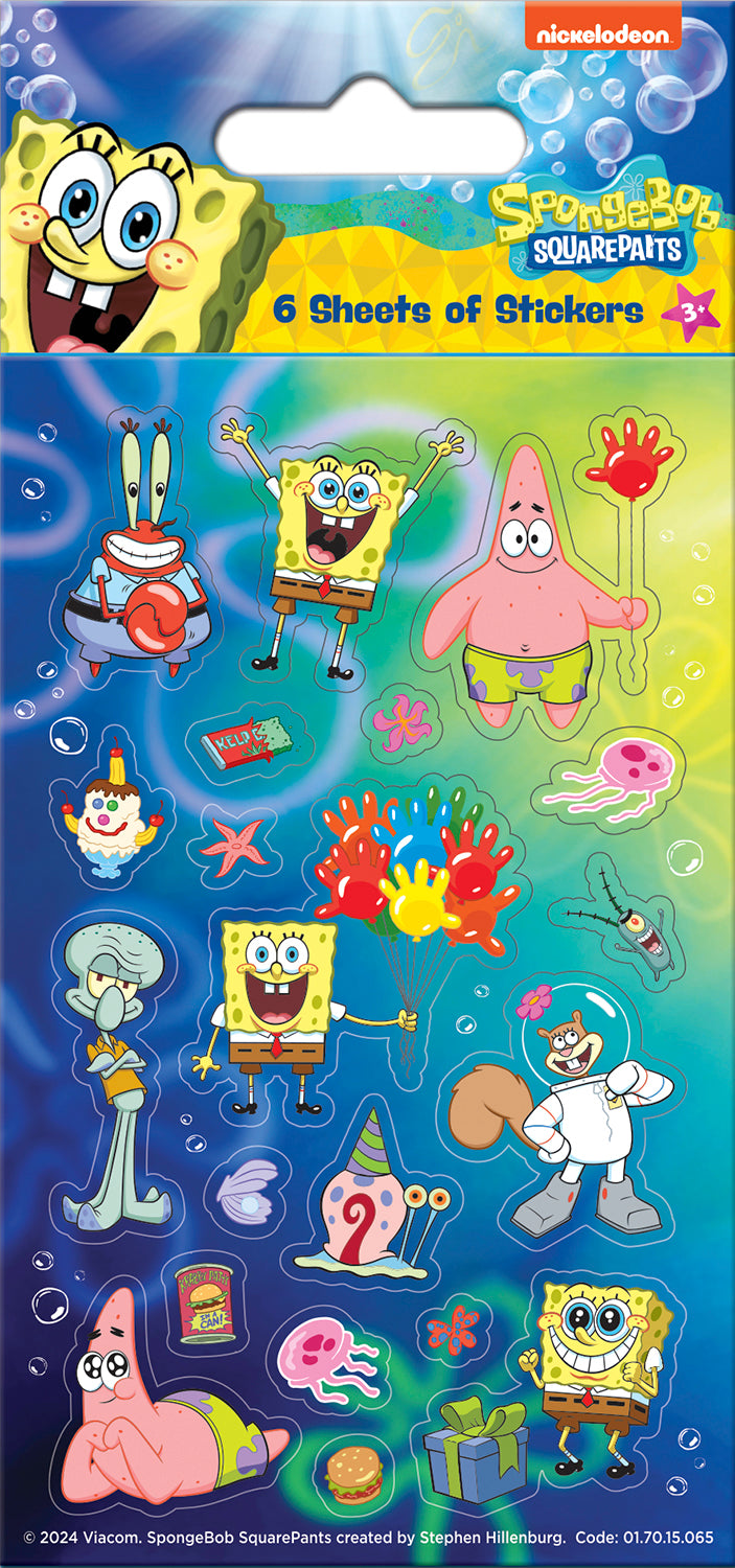 Spongebob Squarepants 6 Sheet Sticker Pack