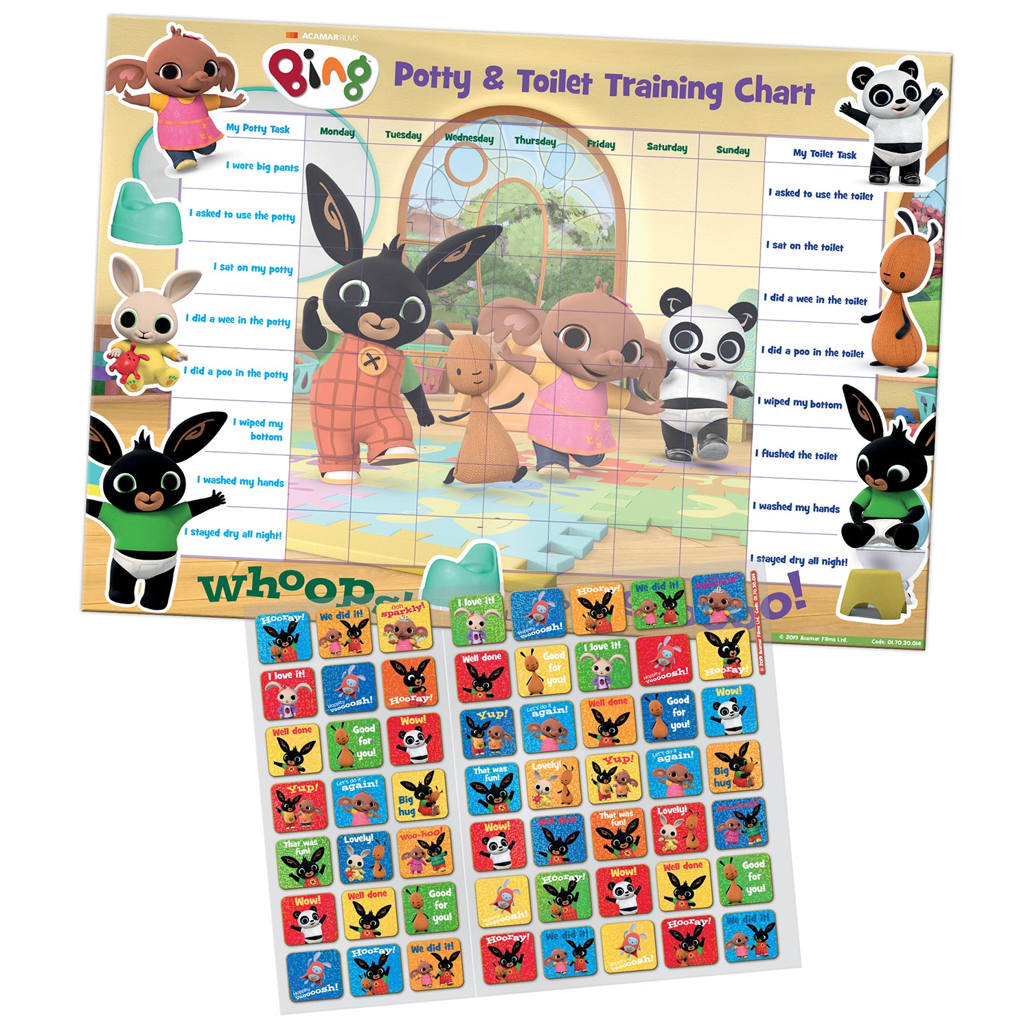 Bing Potty Training Reward Chart & Stickers