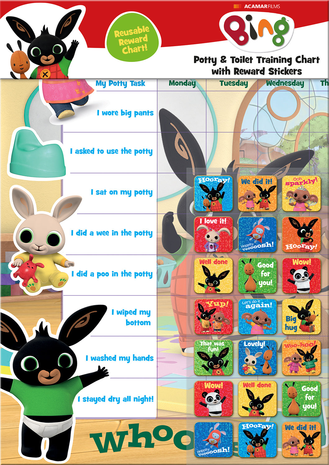 Bing Potty Training Reward Chart & Stickers