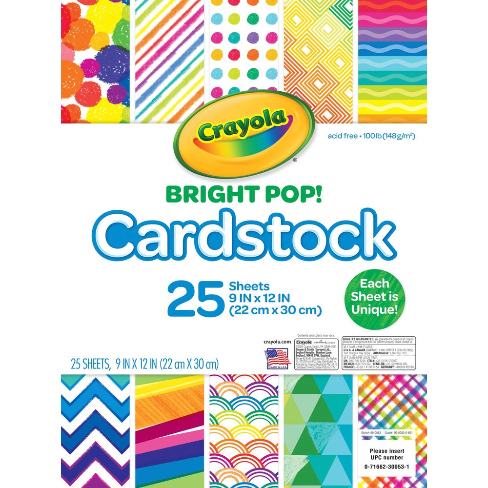 Crayola 25 piece Bright Pop Cardstock