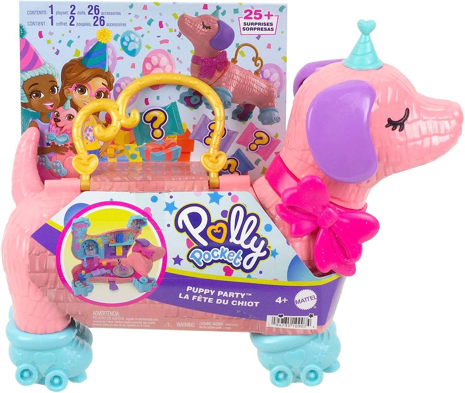 Polly Pocket Puppy Party Pinata Playset