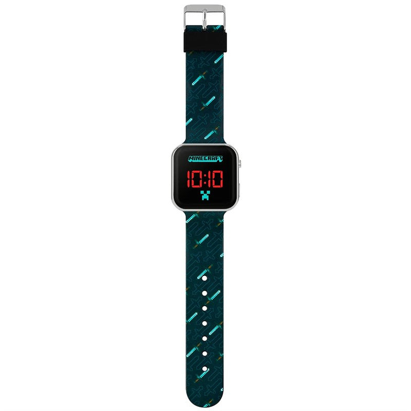 Minecraft Black Strap LED Watch