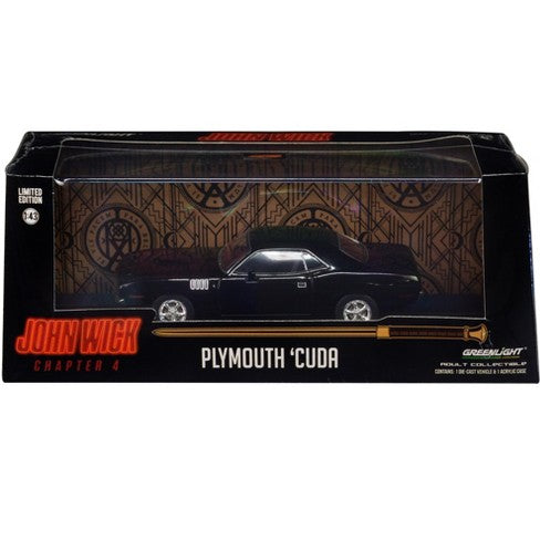 John Wick 4 Plymouth Cuda 1:43 Scale Die Cast