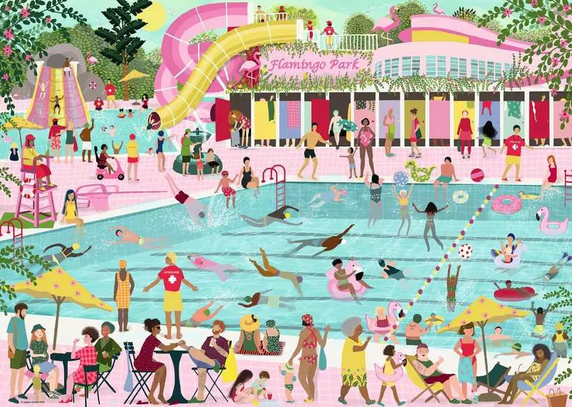 Flamingo Park 1000 Piece Jigsaw Puzzle