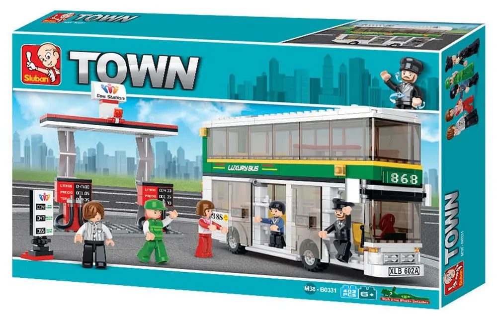 Sluban Double Decker With Gas Station