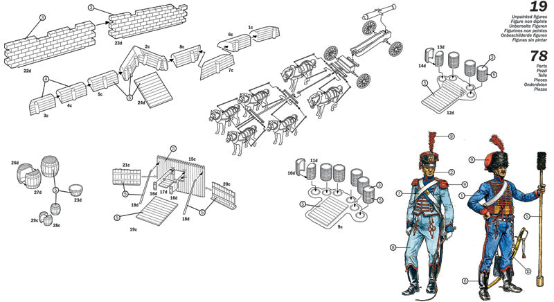 Italeri Napoleonic French Artillary Set 1:72 Scale Model Figures