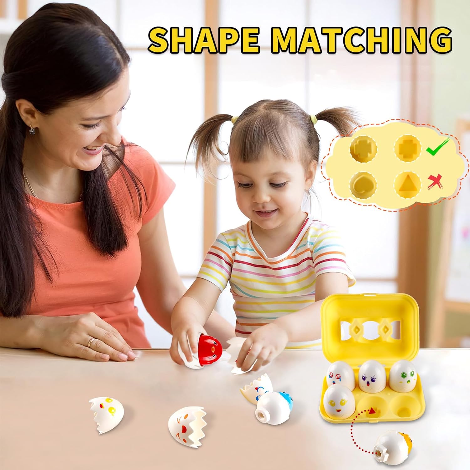 Egg Animal Shape Sorter 6 Piece set