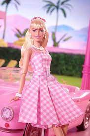 Barbie Movie Doll Pink & White Dress