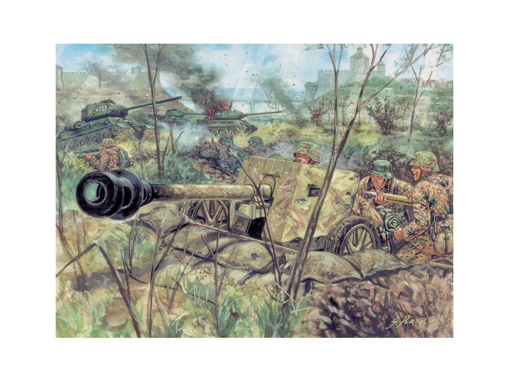 Italeri WW2 German Pak40 Antitank Gun 1:72 Scale Model Figures