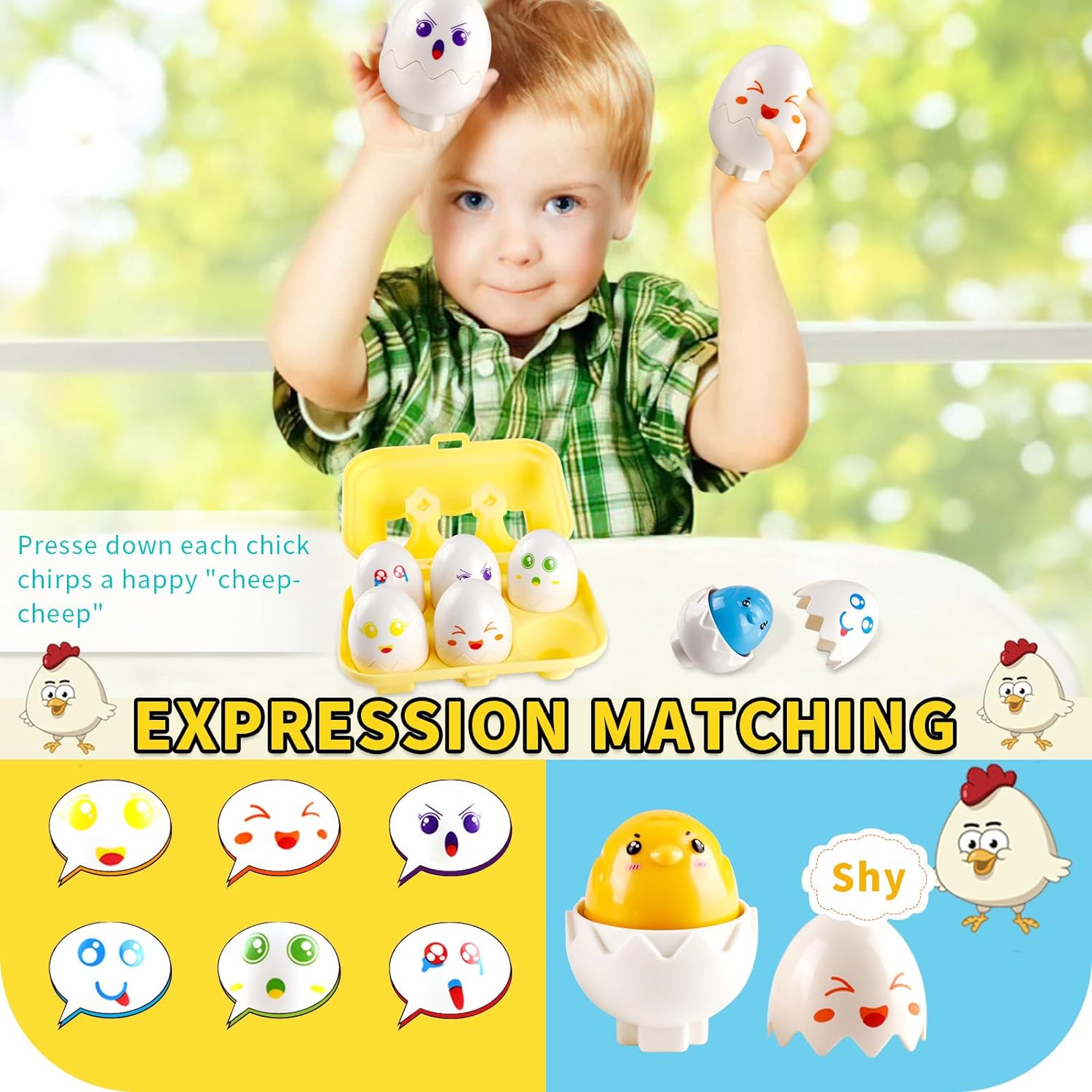 Egg Animal Shape Sorter 6 Piece set