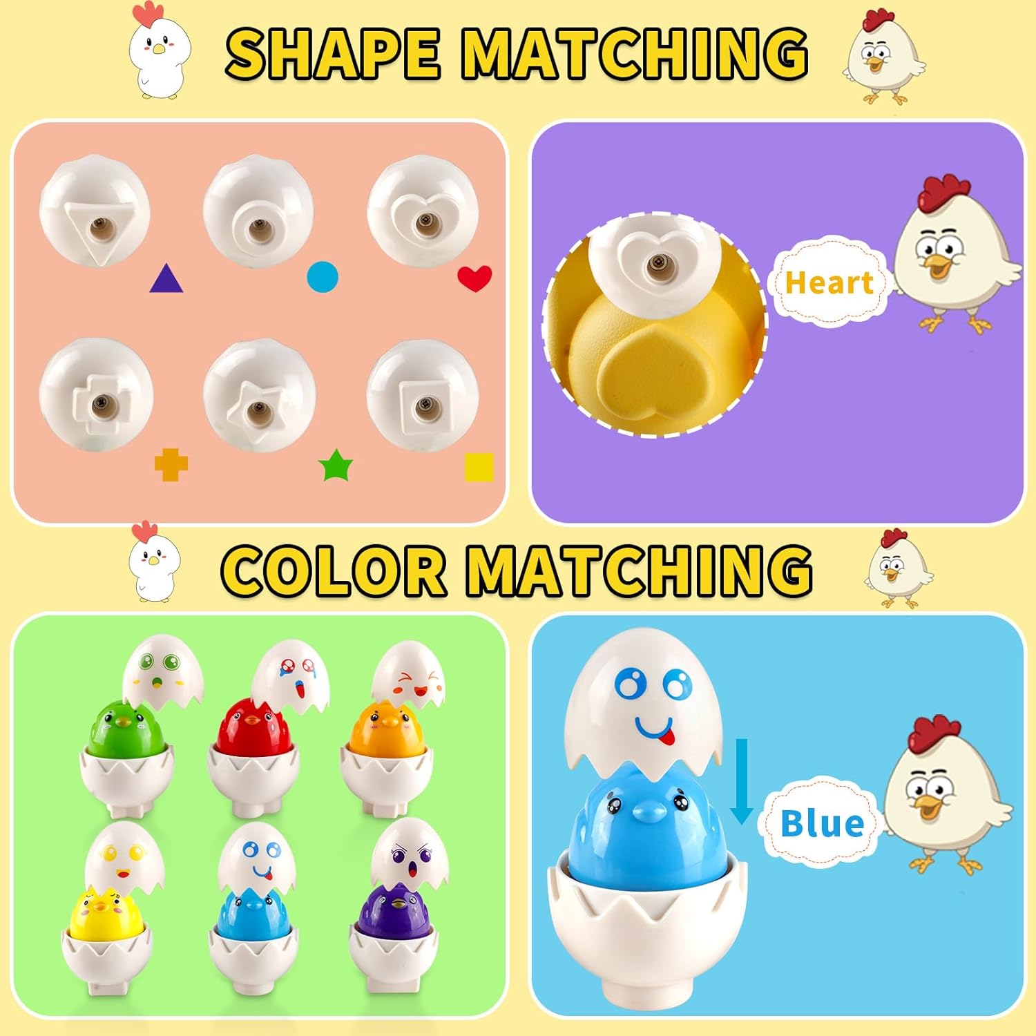 Egg Animal Shape Sorter 6 Piece set