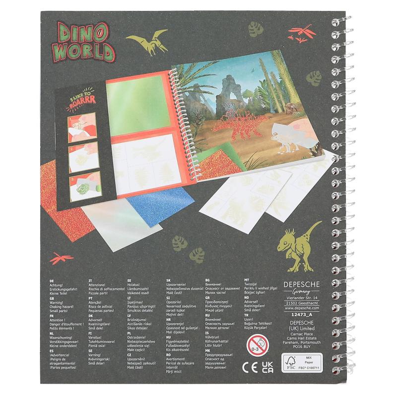 Dino World Colouring Book Stick & Shine