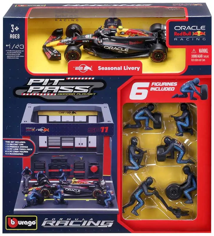 Bburago F1 Red Bull Racing RB20 2024 & Pitt Pass Diorama - Perez