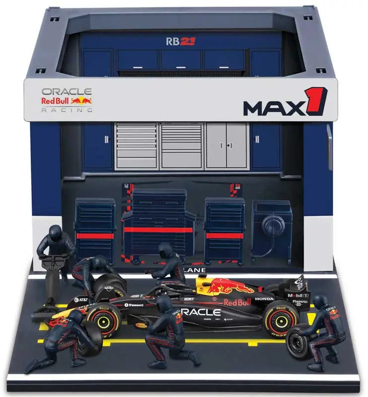 Bburago 1:43 F1 Red Bull Racing Rb21 2025 Pit Pass Diorama Verstappen