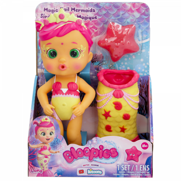 Bloopies Mermaids Magic Tail Yellow/Pink Tail