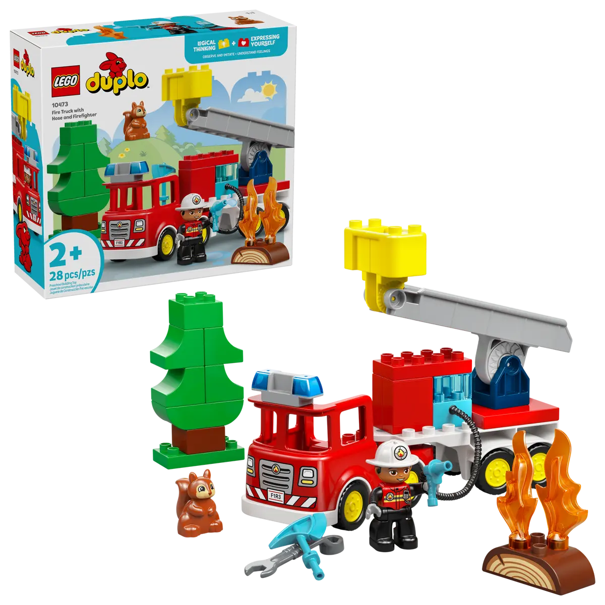 Lego 10473 Fire Truck with Hose and Firefighter