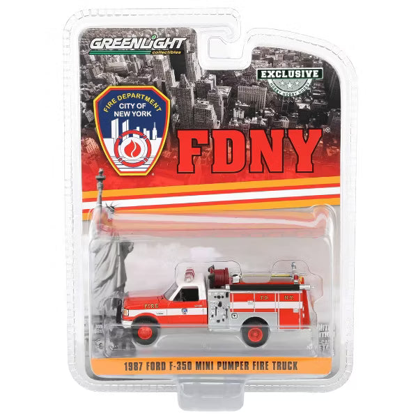 Greenlight 1987 Ford F-250 Mini Pumper Fire Truck FDNY 1:64 Scale Die Cast Model