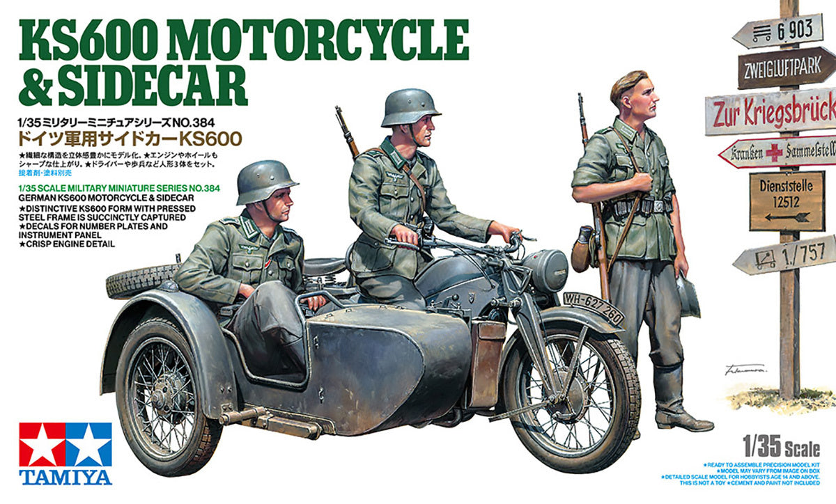 Tamiya KS600 Motorbike & sidecar 1:35 Scale Kit