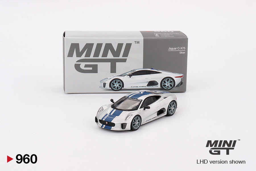 Mini GT Jaguar C-X75 Silver 1:64 Scale