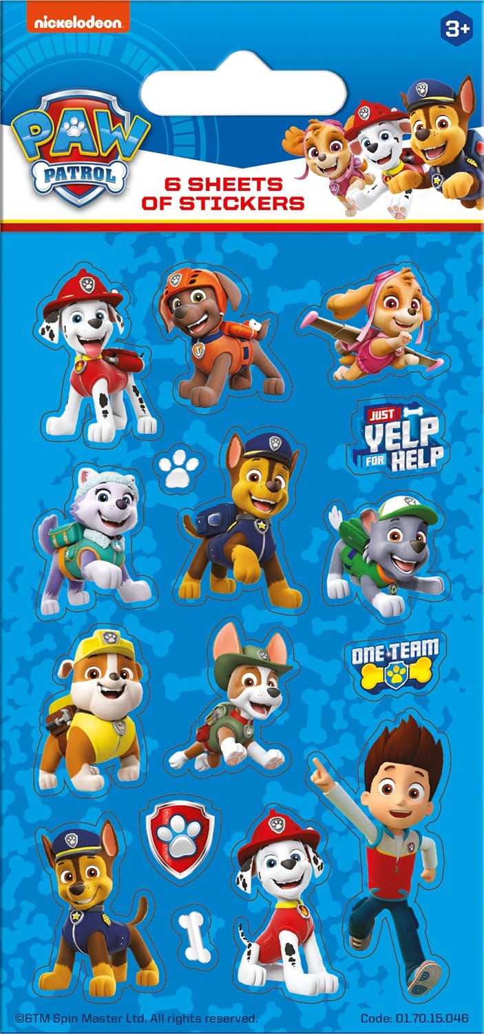 Paw Patrol 6 Sheet Sticker Pack