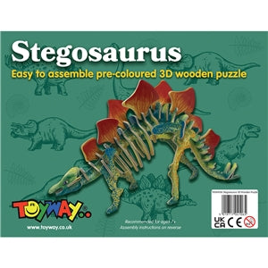 Easy to Assemble Stegosaurus 3D Wooden Puzzle