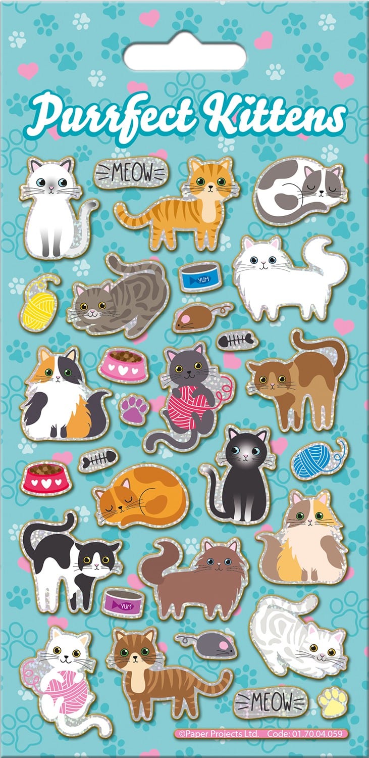 Purrfect Kittens Sparkle Stickers