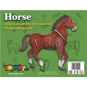 Easy to Assemble Horse 3D Wooden Puzzle