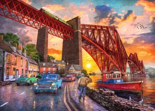 Forth Bridge at Sunset 1000 Piece Jigsaw Puzzle