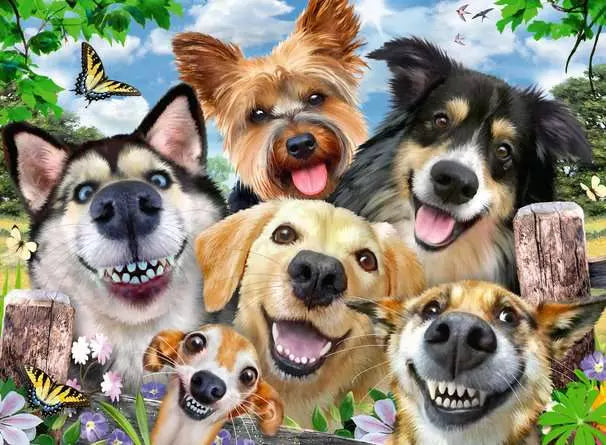 Selfie Dogs Delight 500 Piece Jigsaw Puzzle