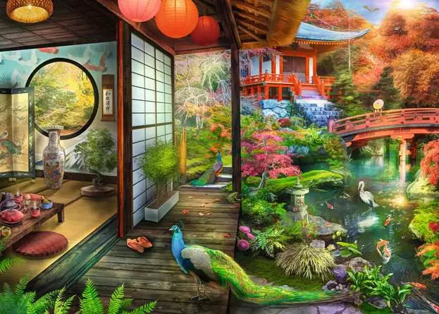 Japanese Garden Teahouse 1000 Piece Jigsaw Puzzle