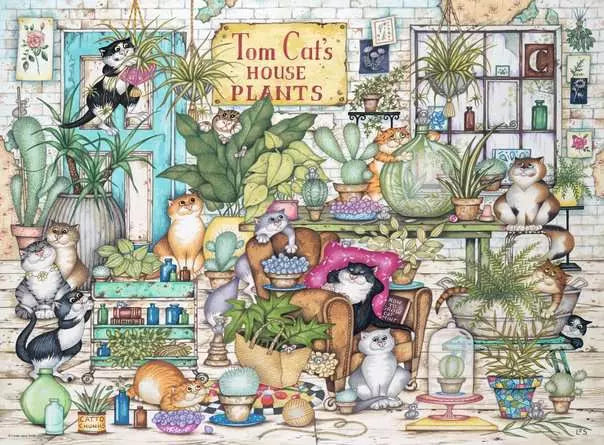 Crazy Cats Tom Cats House Plants 500 Piece Jigsaw