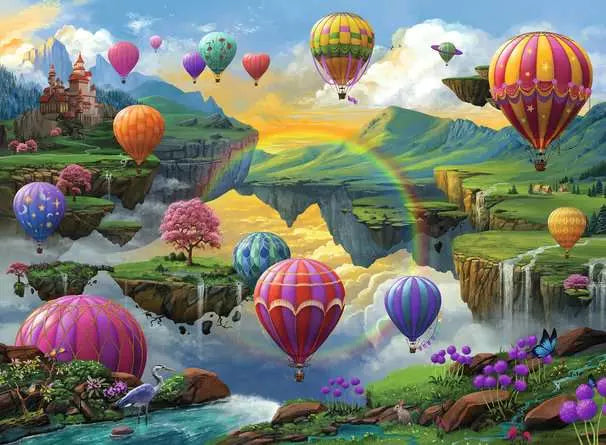 Air Balloon Valley 500 Piece Jigsaw Puzzle