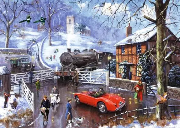 Railway Crossing 1000 Piece Jigsaw Puzzle