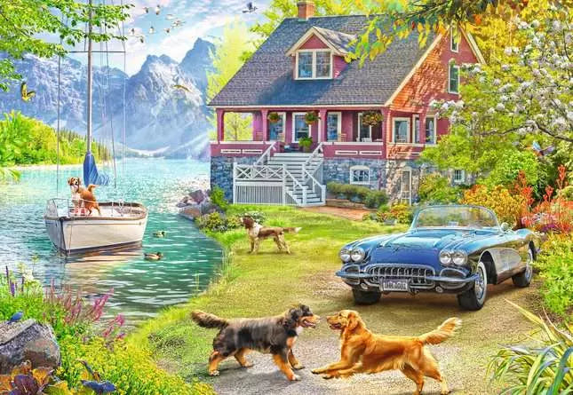 Summer Lake House 100 Piece Jigsaw Puzzle