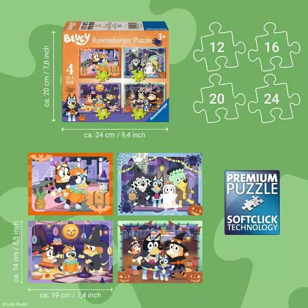 Bluey Halloween 12/16/20/24 Piece Jigsaw Puzzles