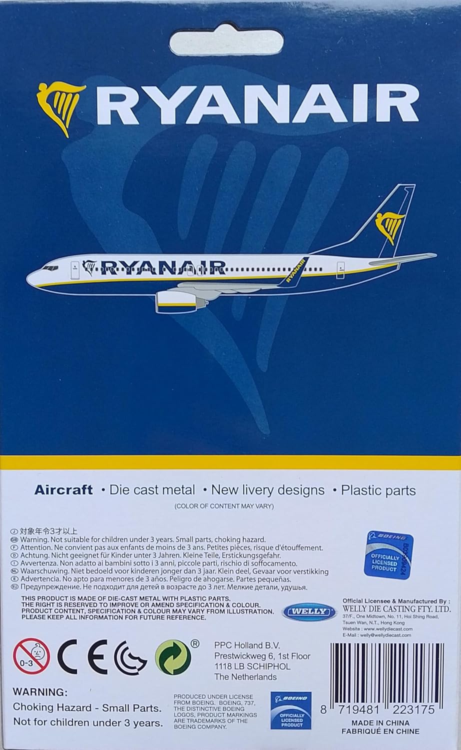 Ryan Air Die Cast Model Jet