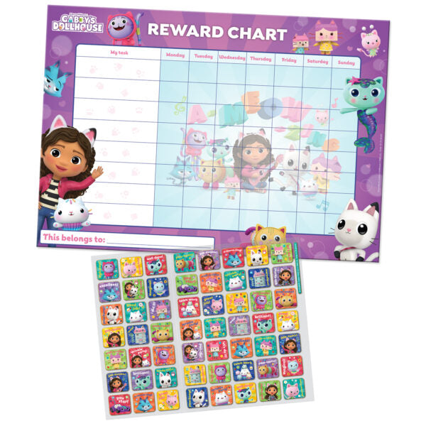 Gabbys Dollhouse Reward Chart & Stickers