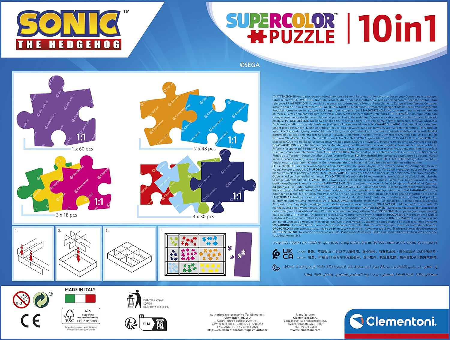 Clementoni Sonic the Hedgehog 10in1 Jigsaw Puzzle