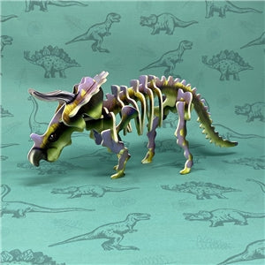 Easy to Assemble Triceratops 3D Wooden Puzzle