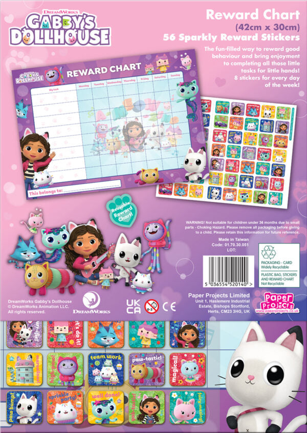Gabbys Dollhouse Reward Chart & Stickers