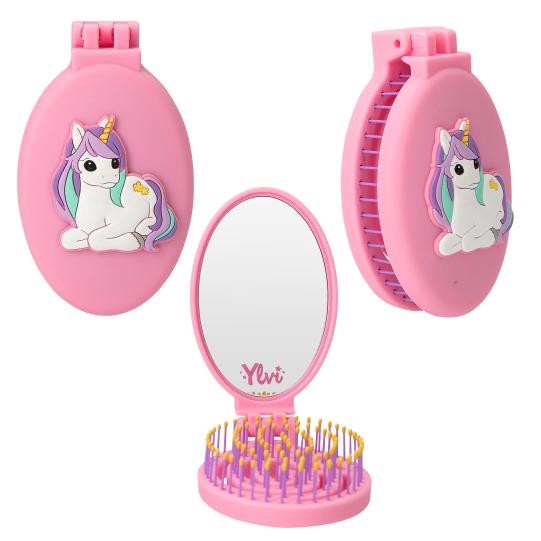 Ylvi Folding Hairbrush with Unicorn