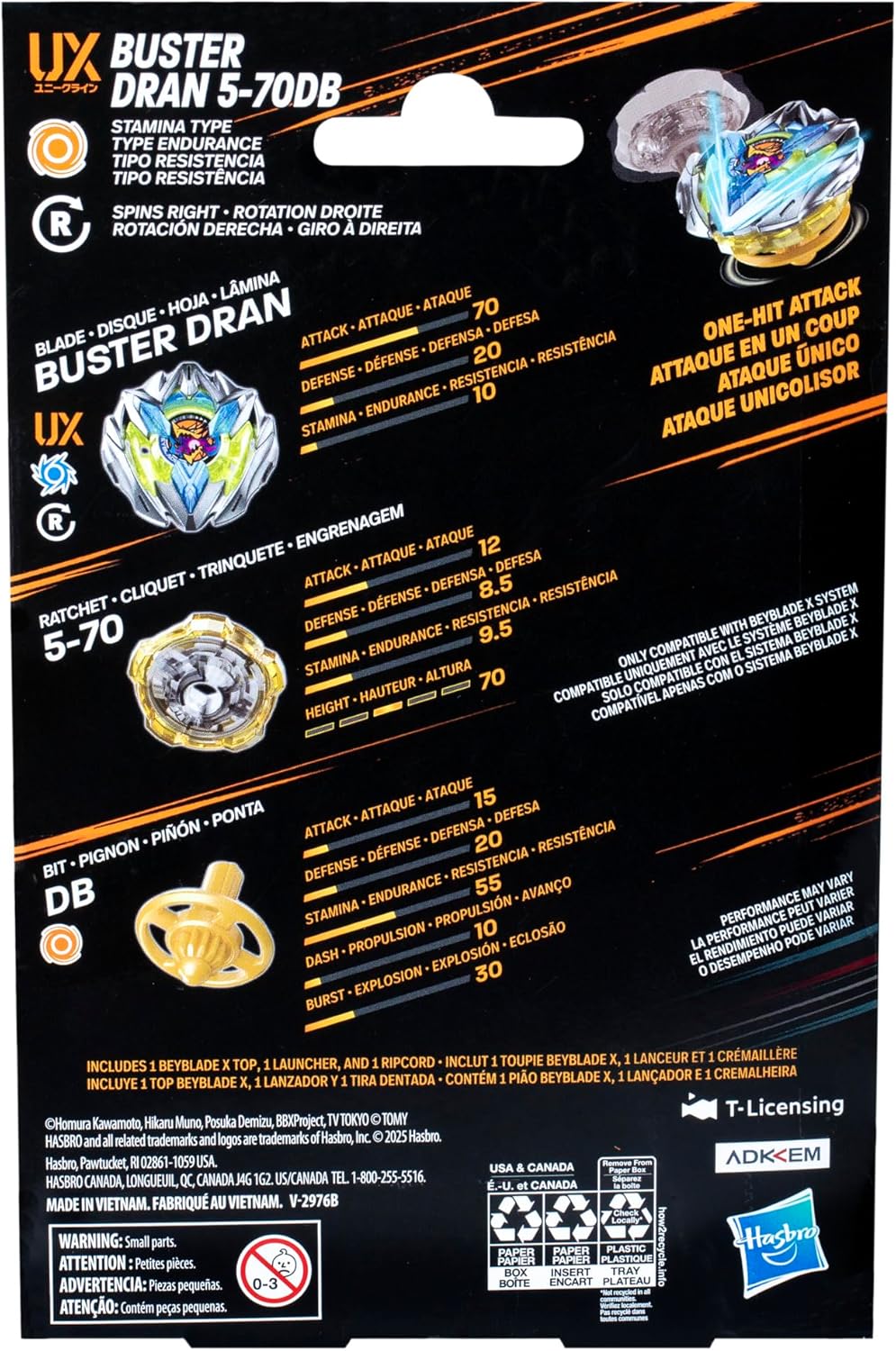 Beyblade X Buster Dran 5-70DB Stamina Type