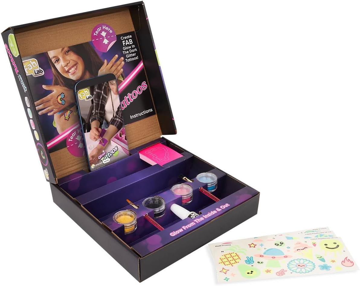 FabLab Glow in the Dark Glitter Tattoos
