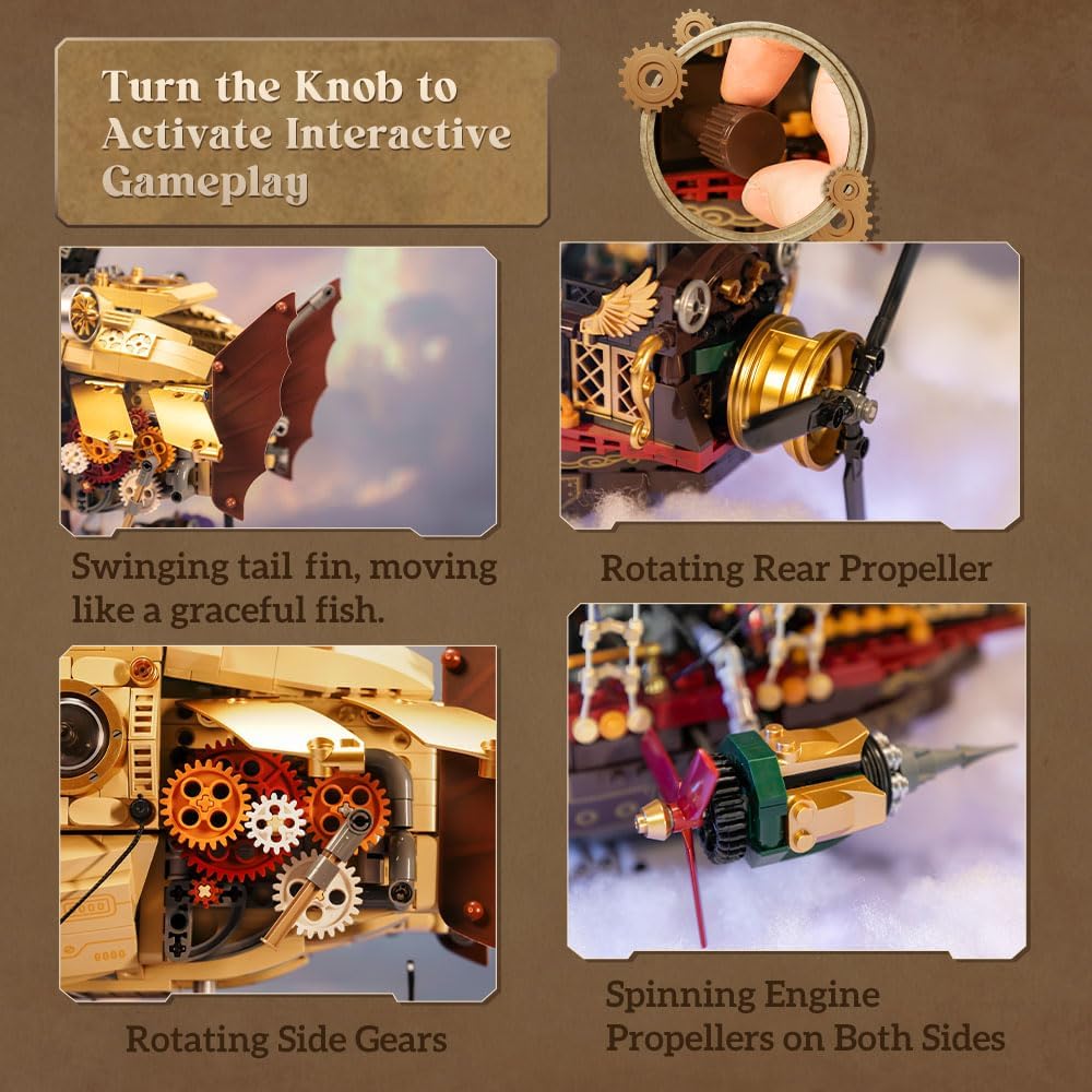 Pantasy Steampunk Airship 1949 Piece Brick Set